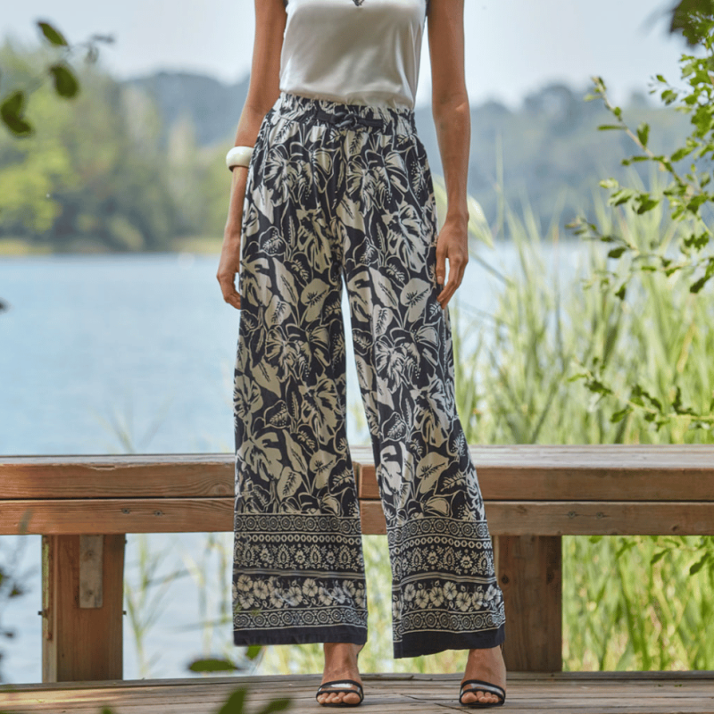 Pantalone palazzo Janira Paradise in viscosa