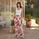 Pantalone palazzo Janira Orchids in viscosa