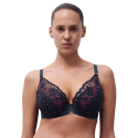 Reggiseno coque Fleurs Signature Chantelle bleu marine lurex