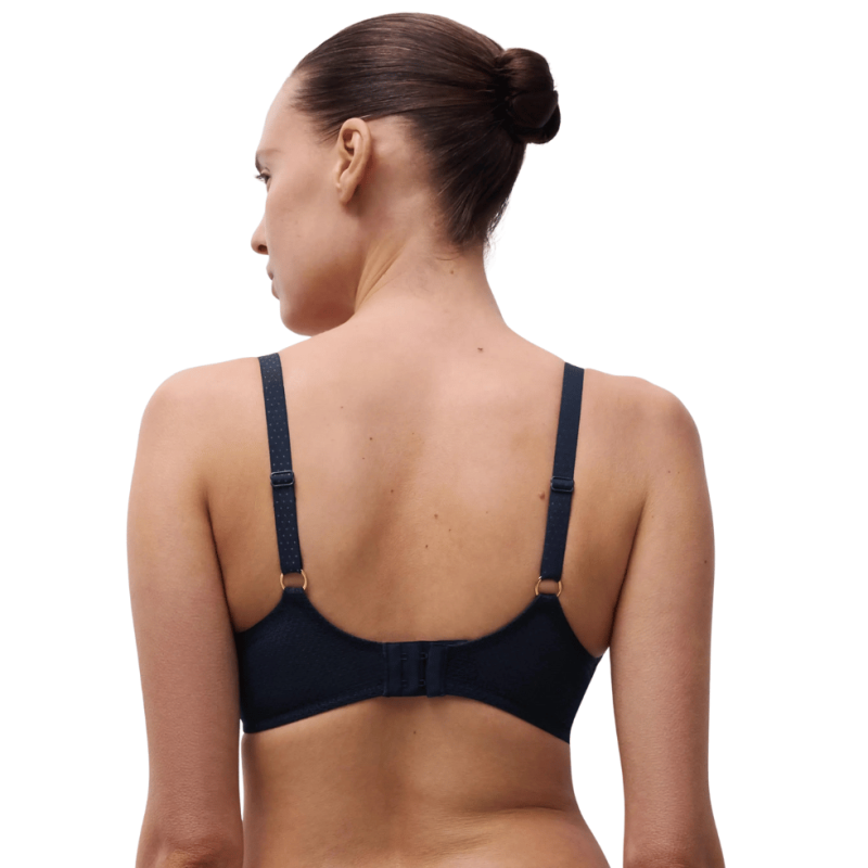 Reggiseno coque Fleurs Signature Chantelle bleu marine lurex