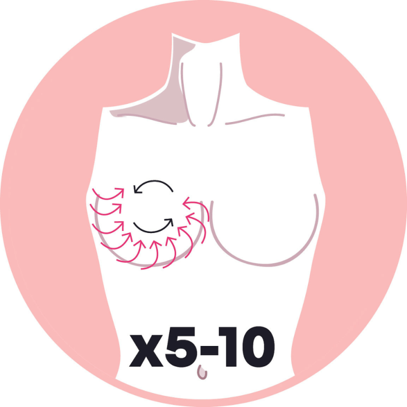 Spazzola linfodrenante per massaggio al seno e collo