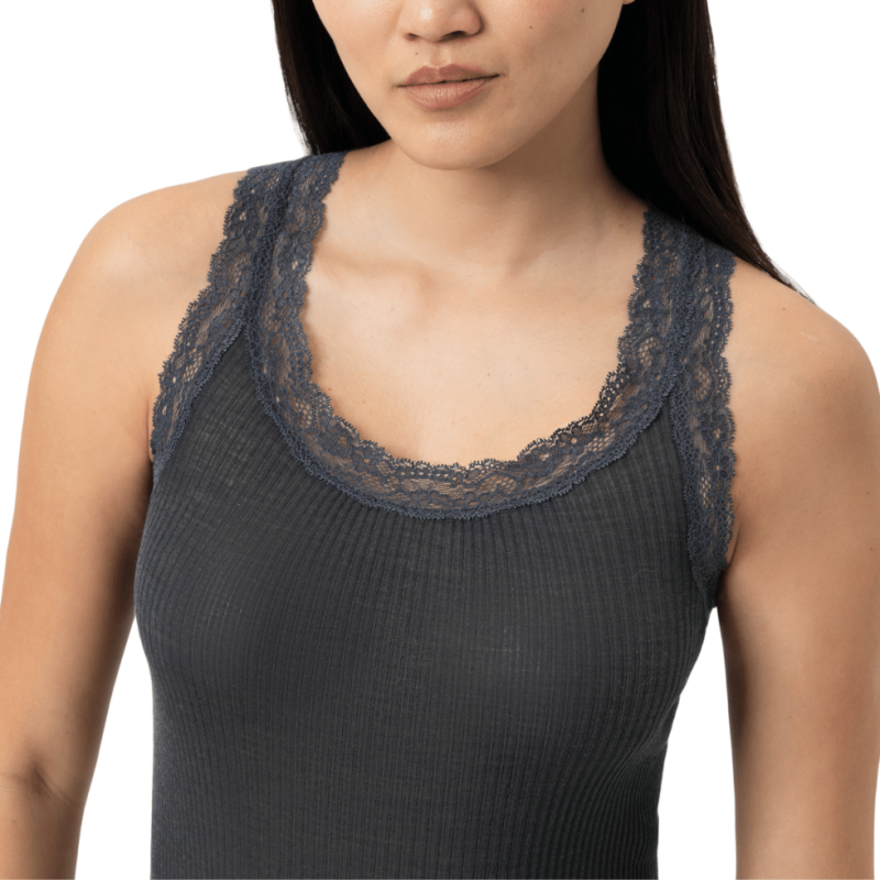 Canotta in lana seta serie Wool Expressive Mey donna thunder grey