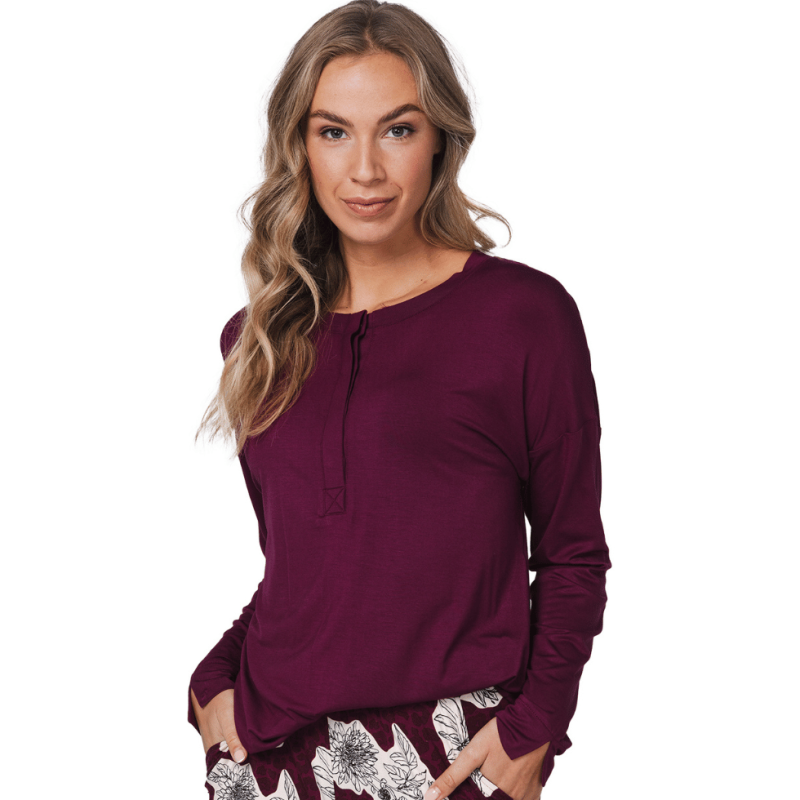 Pigiama due pezzi manica lunga Pastunette dark red