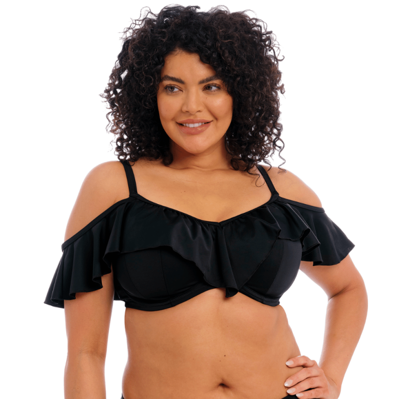 Bikini Plain Sailinge con volant nero Elomi Swim