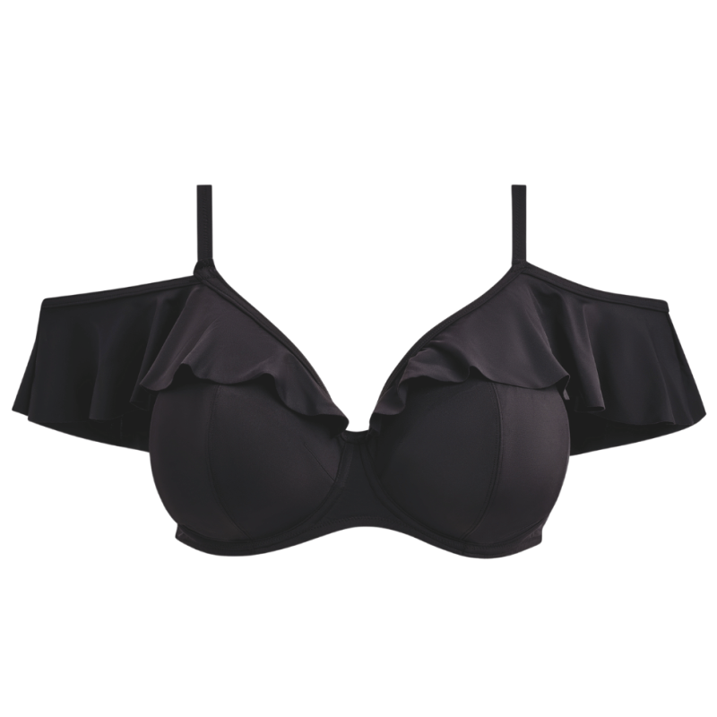 Bikini Plain Sailinge con volant nero Elomi Swim