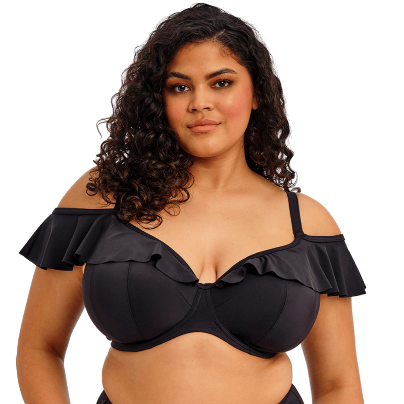 Bikini Plain Sailinge con volant nero Elomi Swim